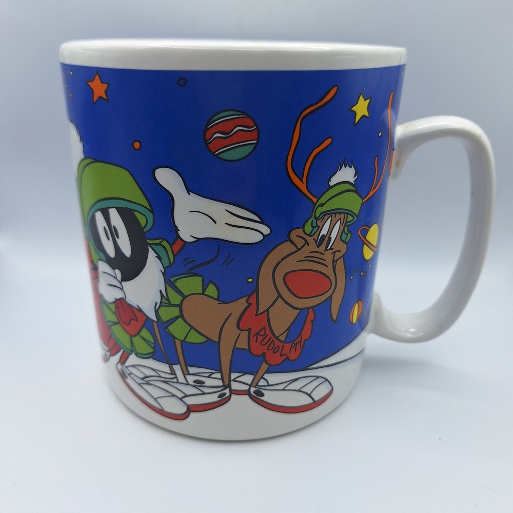 1997 Warner Bros Looney‎ Tunes Marvin Martian Christmas Mug Giant Jumbo